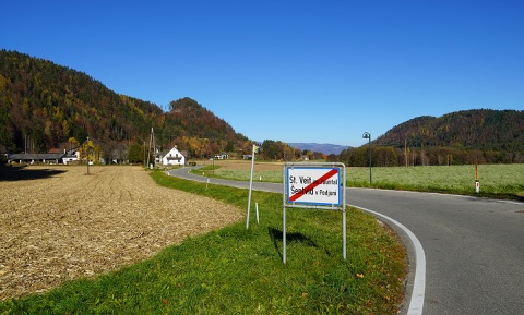 Das Dorf St. Veit im Jauntal in der Gemeinde St. Kanzian
