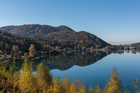 Blick über den Klopeiner See auf Seelach