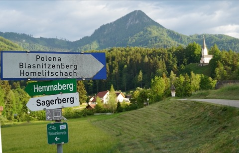 Blick auf Sittersdorf im Jaunfeld, eine Station am Jauntalweg